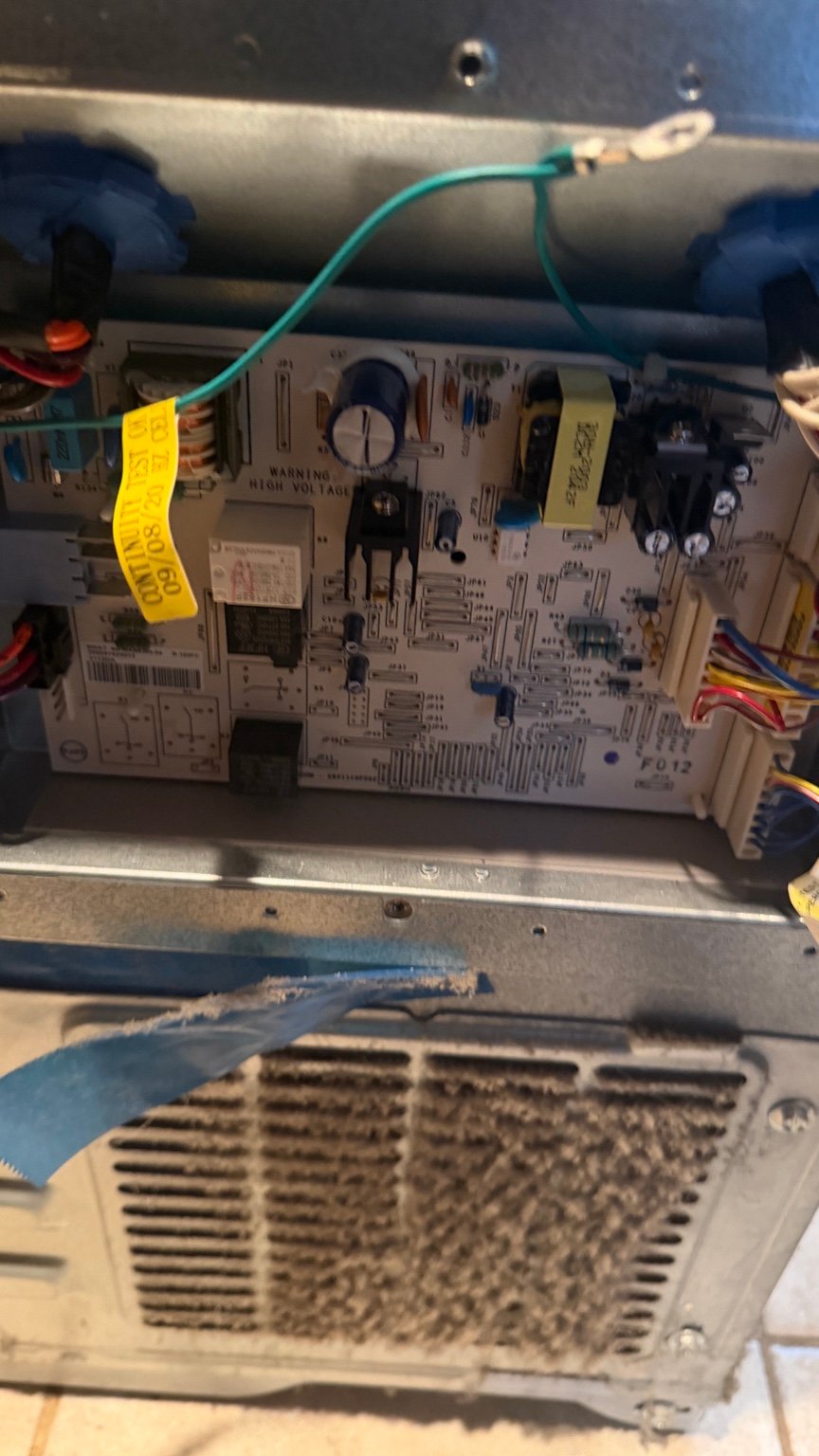 GE refrigerator main control board installed