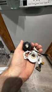 GE dishwasher repair in Morristown, NJ showing cleaned pressure sensor components