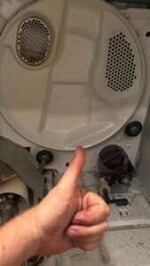 Whirlpool dryer reassembled after roller and belt replacement in Florham Park, New Jersey